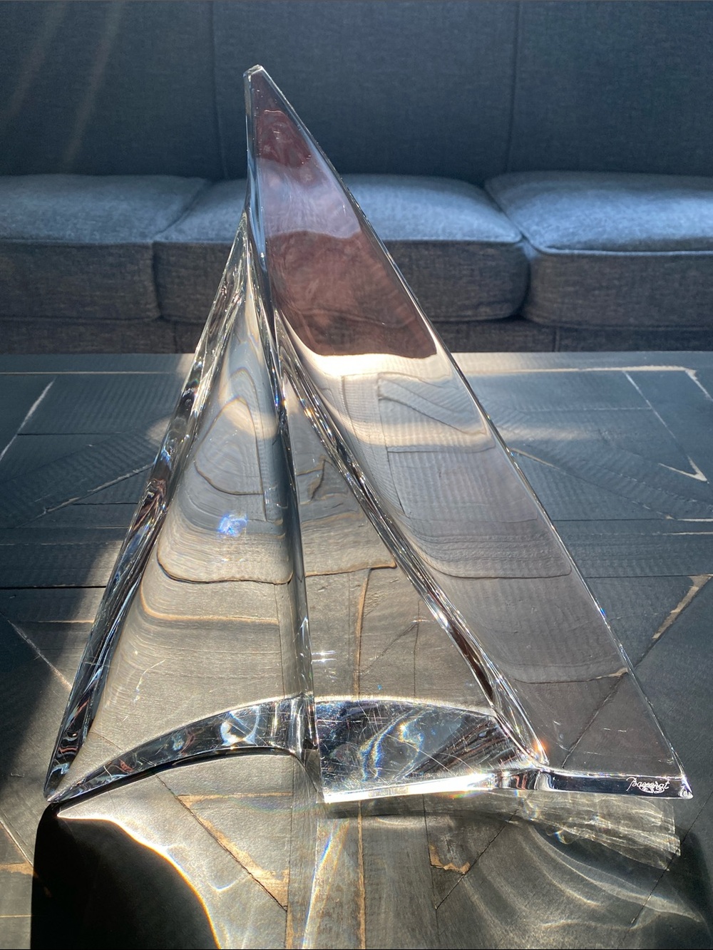 🩶Baccarat🩶Luminous Lead Crystal Alizee Sailboat Sculpture